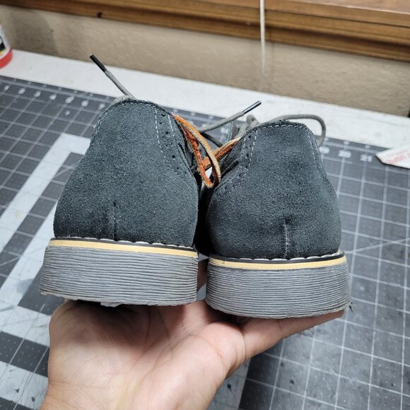 Alpine Swiss Suede Grey Wing Tip Dress Shoes Size 7 mens - Picture 4 of 8